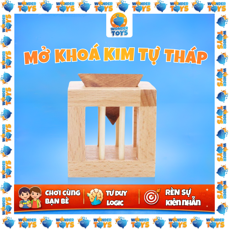 Gảm Trí Tuệ Mở Khóa Kim Tự Tháp Khỏi Lồng Gỗ – Đồ Chơi IQ Giải Đố Logic Rèn Luyện Tư Duy