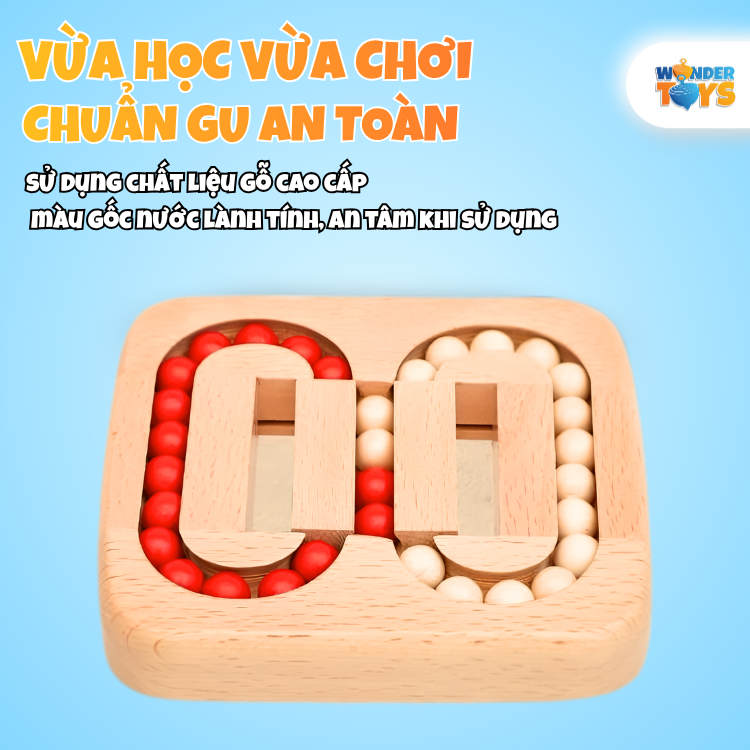 Đồ Chơi Gỗ Rubik Biến Thể Trượt Hạt – Đồ Chơi Trí Tuệ Logic Cho Bé & Người Lớn, Rèn Luyện Tư Duy