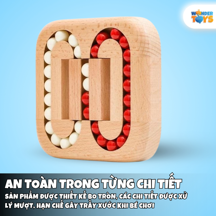 Đồ Chơi Gỗ Rubik Biến Thể Trượt Hạt – Đồ Chơi Trí Tuệ Logic Cho Bé & Người Lớn, Rèn Luyện Tư Duy