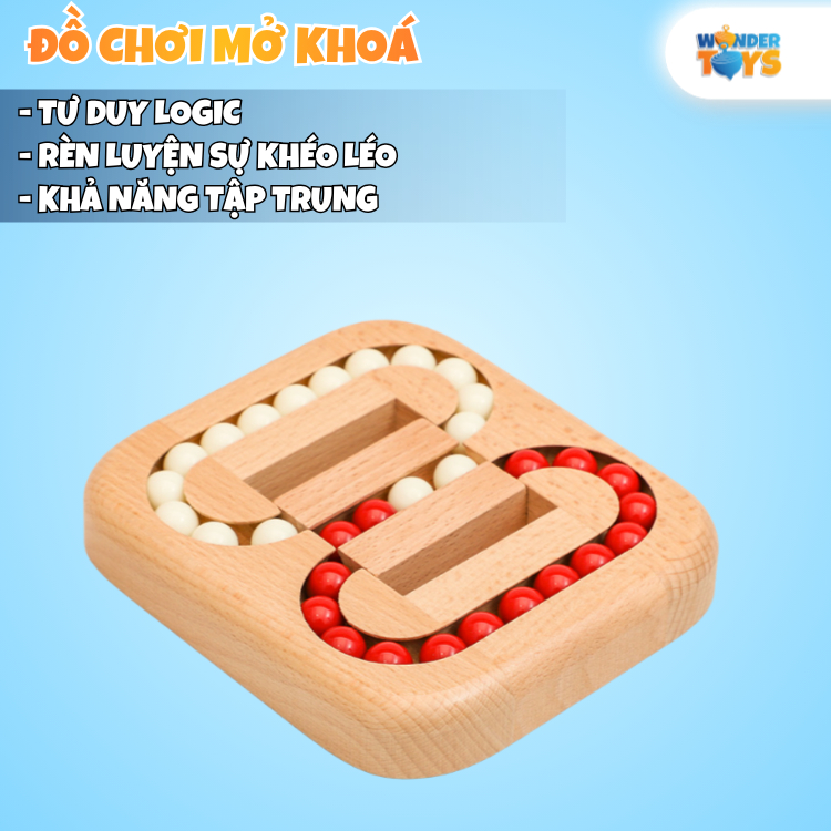 Đồ Chơi Gỗ Rubik Biến Thể Trượt Hạt – Đồ Chơi Trí Tuệ Logic Cho Bé & Người Lớn, Rèn Luyện Tư Duy