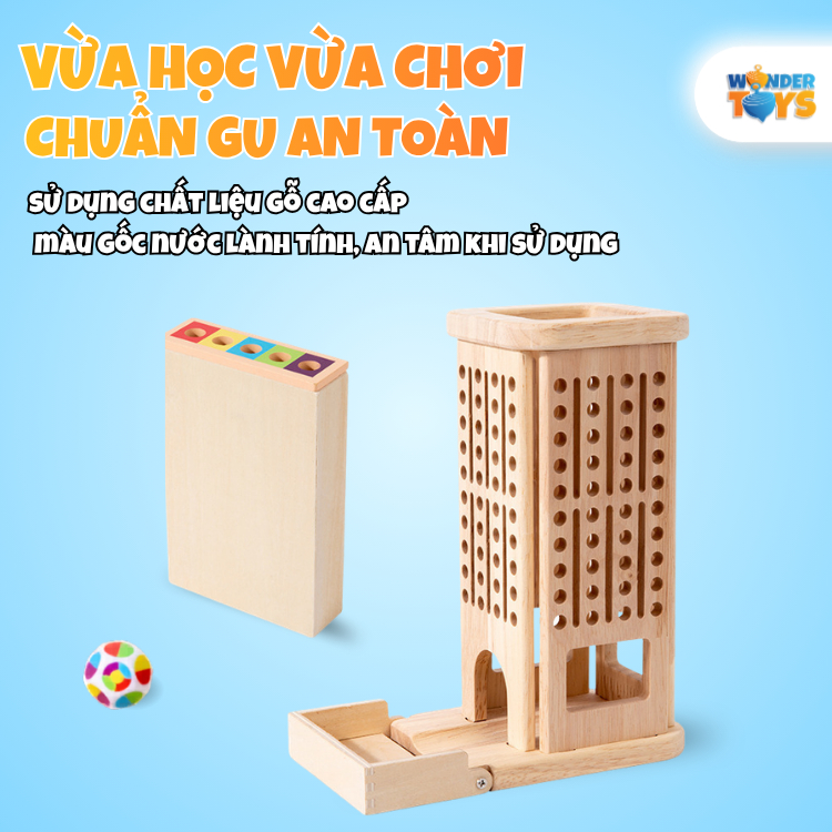 Tháp Banh Rút Que Cân Bằng Bằng Gỗ Cho Bé – Đồ Chơi Trí Tuệ Phát Triển Tư Duy & Khéo Léo