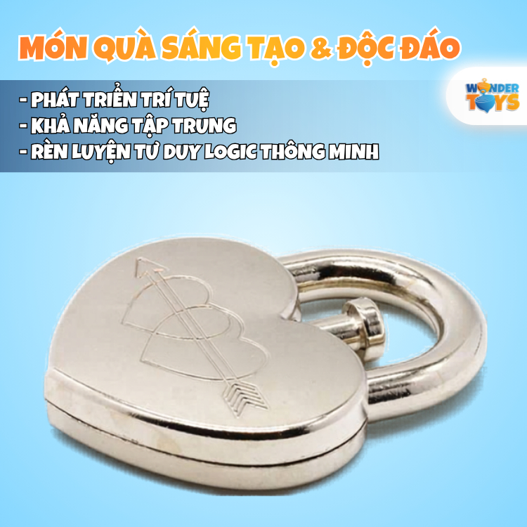 Đồ chơi mở khoá trí tuệ – Ổ Khóa Tình Yêu Kim Loại PUZZ Giải Đố Thông Minh