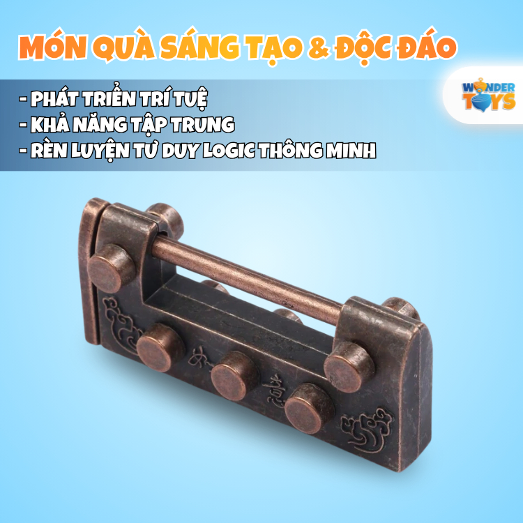 Đồ Chơi Mở Khóa Trí Tuệ - Khóa Thông Minh Thử Thách IQ tháo gỡ và lắp ráp sáng tạo bằng gỗ