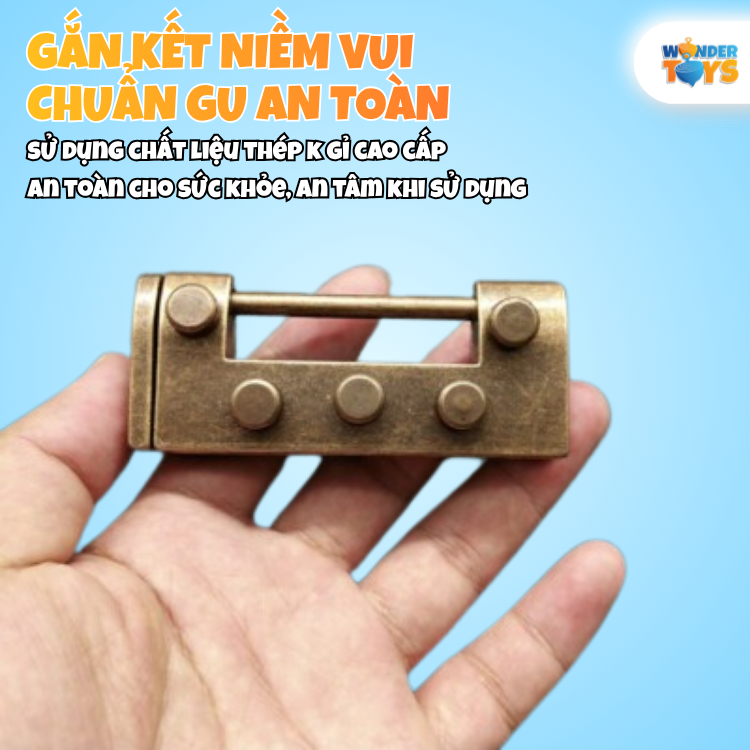Đồ Chơi Mở Khóa Trí Tuệ - Khóa Thông Minh Thử Thách IQ tháo gỡ và lắp ráp sáng tạo bằng gỗ