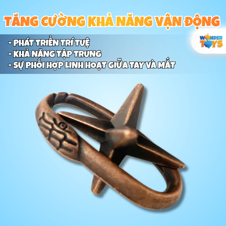 Đồ Chơi Trí Tuệ Giải Đố IQ Khóa Kim Loại - Đồ Chơi Mở Khóa Không Gian Thoát Khỏi Vòng Vây Rắn