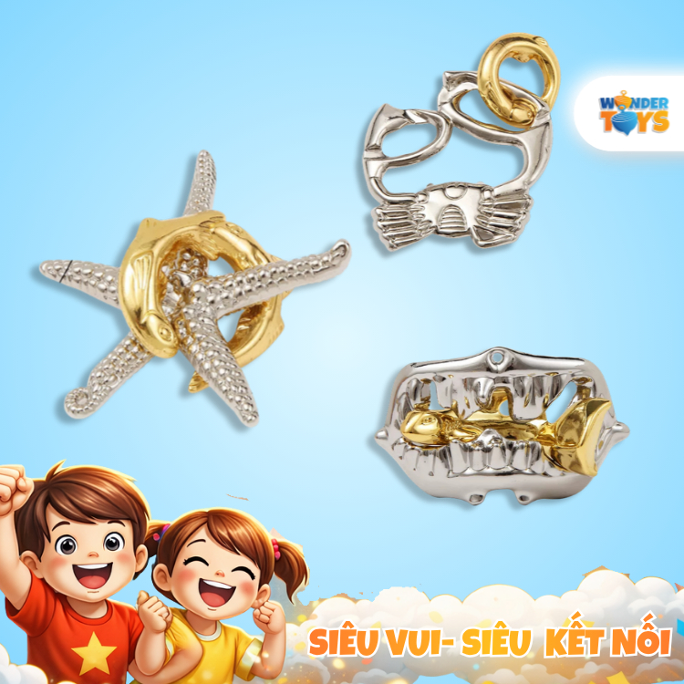 Bộ Puzzle Kim Loại 3D Giải Đố Trí Tuệ - Đồ Chơi IQ Thử Thách Tư Duy Cho Trẻ Em
