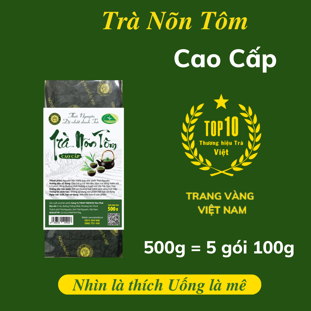 Trà Nõn Tôm Cao Cấp túi 500g ( 5 gói 100g)