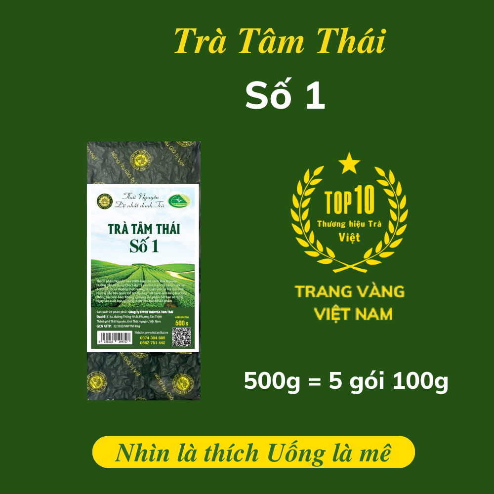 Trà Tâm Thái Số 1 túi 500g( 5 gói 100g)