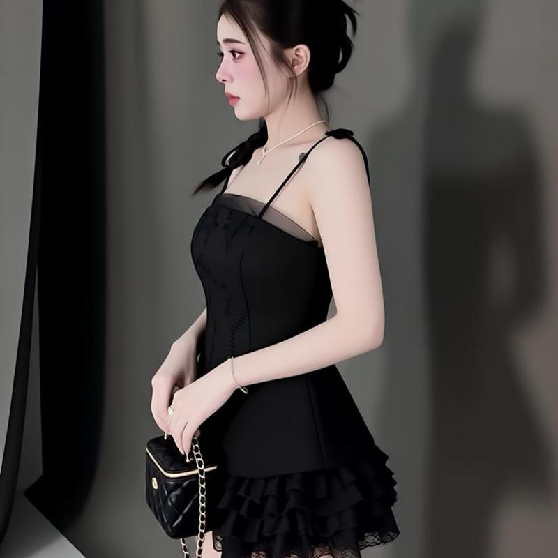 Sét bộ ren nữ hotrend váy tầng áo cúp phối lưới thân sau áo chạy chỉ thun mocking co giản dể mặc cho phong cách thời trang hiện đại