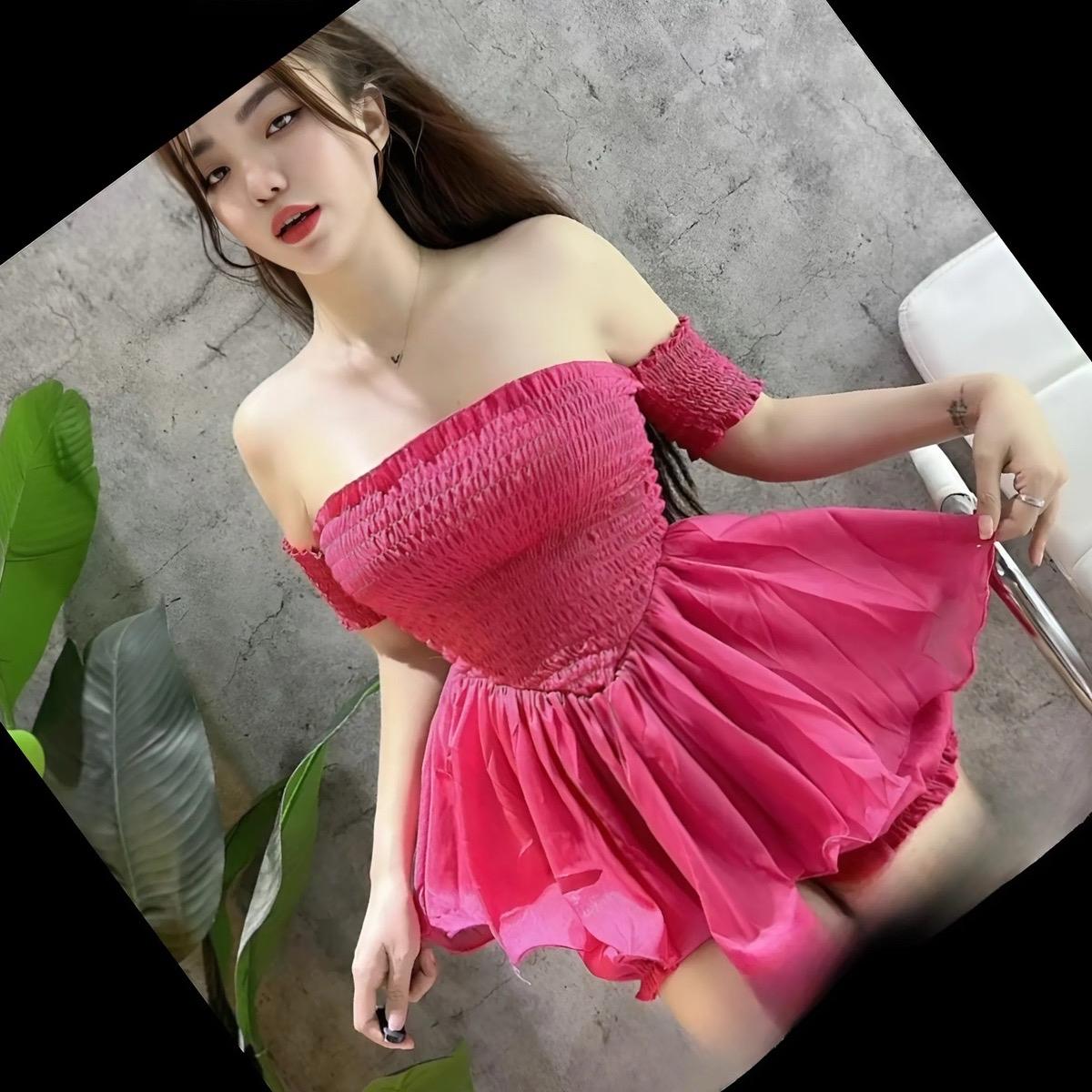Sét bộ tơ nữ đùi áo bẹt vai thân áo chạy chỉ chun mocking - Top nữ - Women Bo Chun Kem set botieuthu Nhung đồ