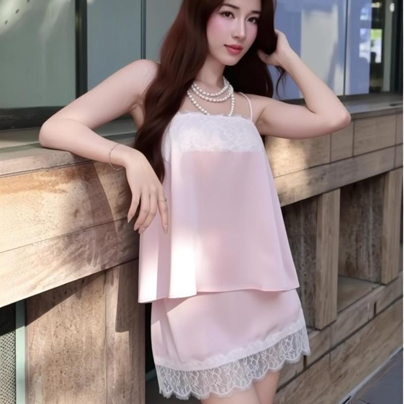 Sét đồ nữ lụa tô châu áo 2S phối ren mix chân váy - Thiết kế tinh tế, phong cách hiện đại
