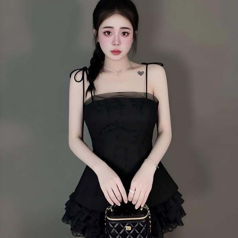 Sét bộ ren nữ hotrend váy tầng áo cúp phối lưới thân sau áo chạy chỉ thun mocking co giản dể mặc cho phong cách thời trang hiện đại