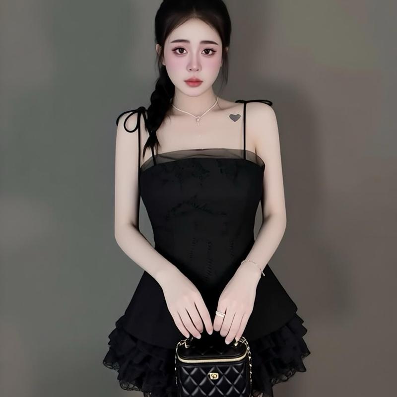 Sét bộ ren nữ hotrend váy tầng áo cúp phối lưới thân sau áo chạy chỉ thun mocking co giản dể mặc cho phong cách thời trang hiện đại
