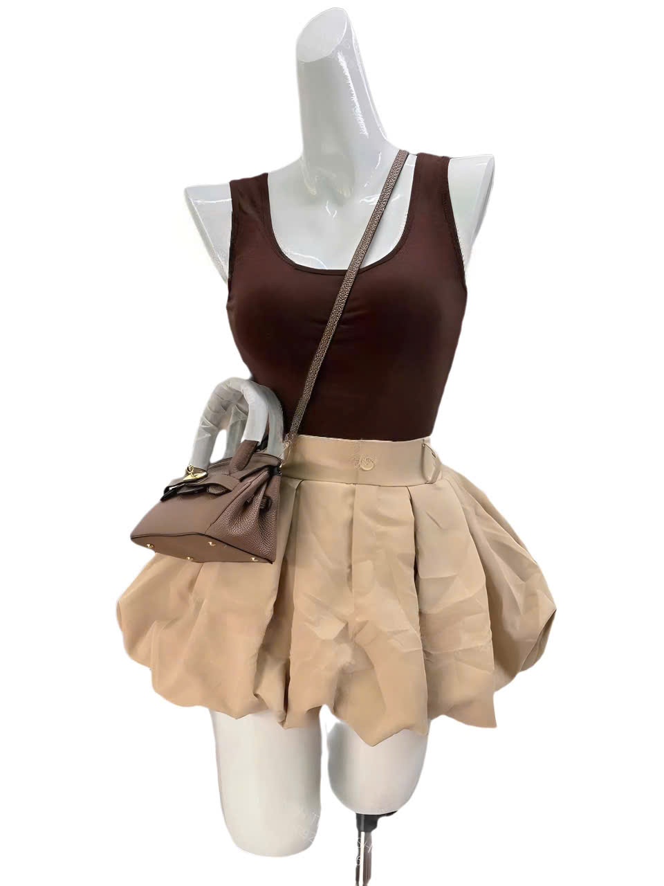 Sét đồ nữ hotrend áo thun ba lỗ quần short xếp li dáng bí