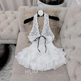 Set bộ nữ áo ren yếm chân tơ nhiều tầng sang chảnh humfashion