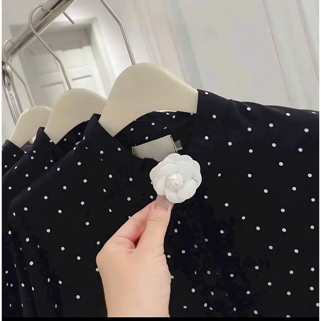Áo Voan Chấm Bi Tay Bèo Form Rộng, Nàng Thơ Dịu Dàng, Mặc Mát Mùa Hè