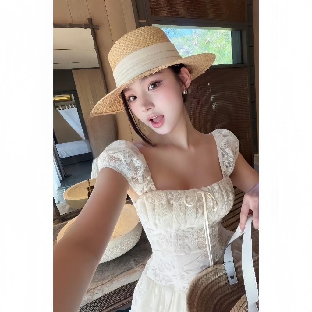 Váy babydoll tay bồng ren, váy nữ tiểu thư nhẹ nhàng phong cách Hàn Hum Fashion