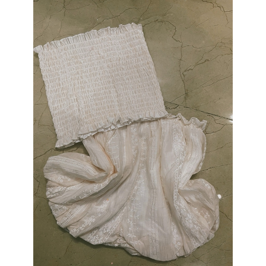 Set váy bí quây ren hoa, set bộ áo quây váy bí bồng tiểu thư sang chảnh Hum Fashion