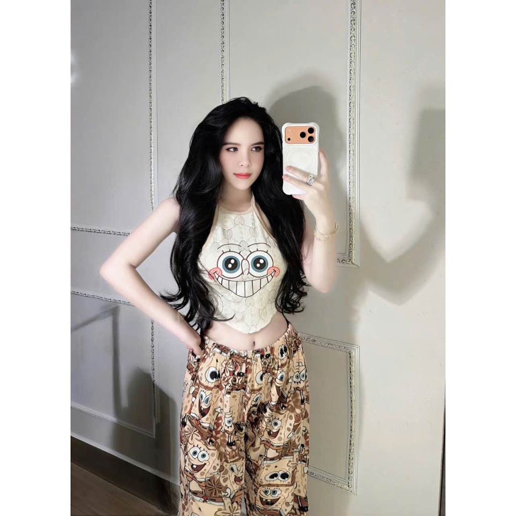 Set áo yếm bọt biển hot trend 2026, áo yếm croptop bọt biển siêu xinh