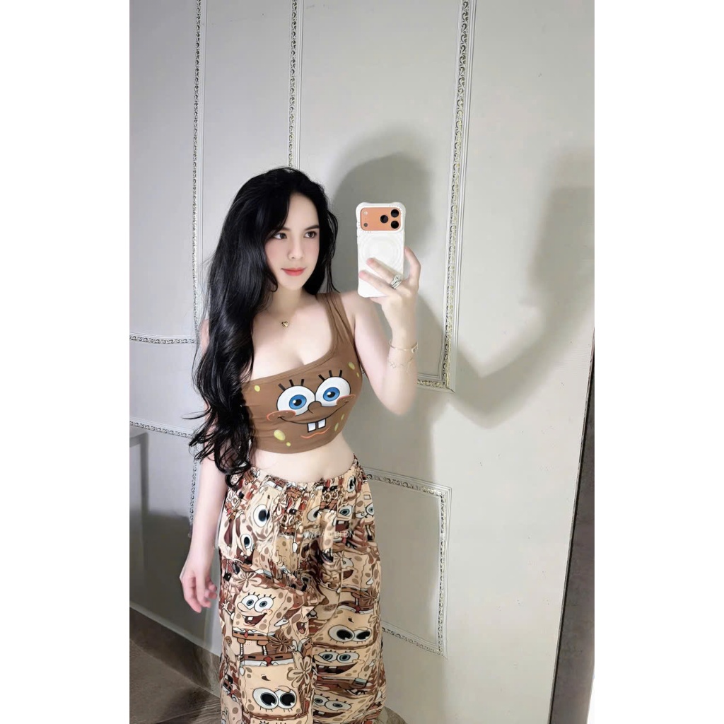 Set áo yếm bọt biển hot trend 2026, áo yếm croptop bọt biển siêu xinh