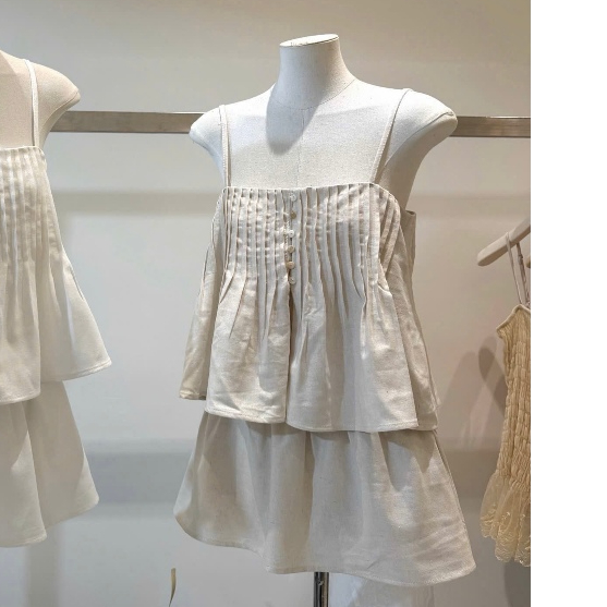 Set áo 2 dây kèm chân váy, set bộ áo hai dây nhún bèo kèm chân váy mùa hè đơn giản dễ phối Hum Fashion