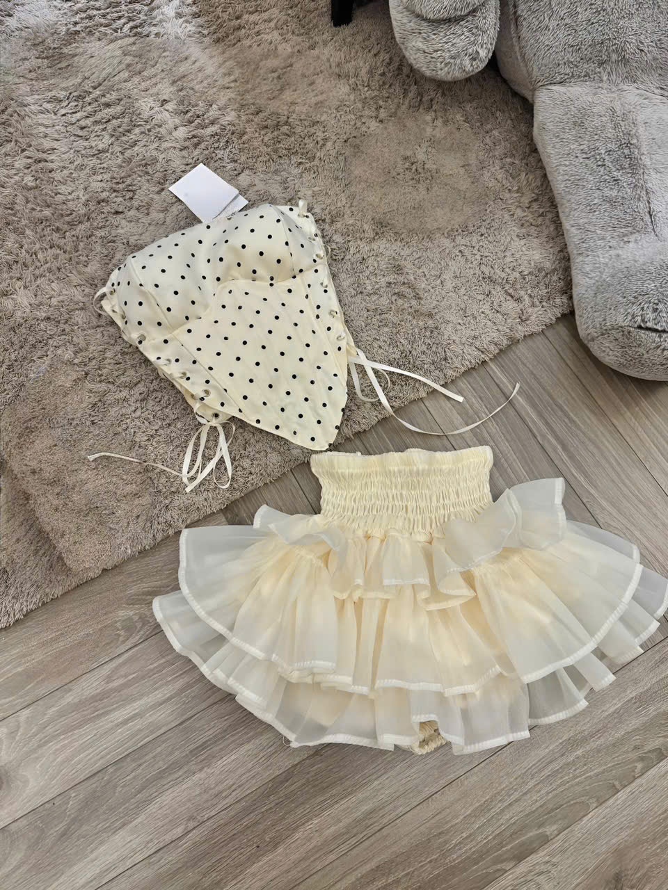 Sét áo đầm body chấm bi chất thun bo mềm mịn đi chơi đi chơi sang chảnh