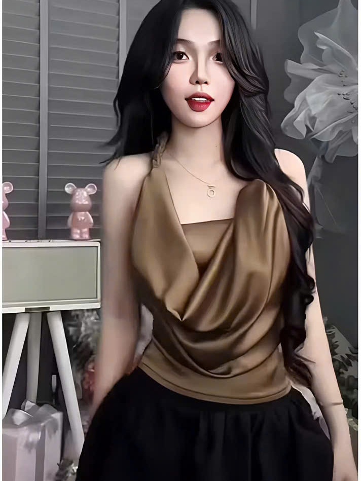 Sét đồ nữ hotrend áo lụa satin thắt đan tít cổ đổ quần dáng bí chất liệu satin mềm mại thoải mái phong cách thời trang h