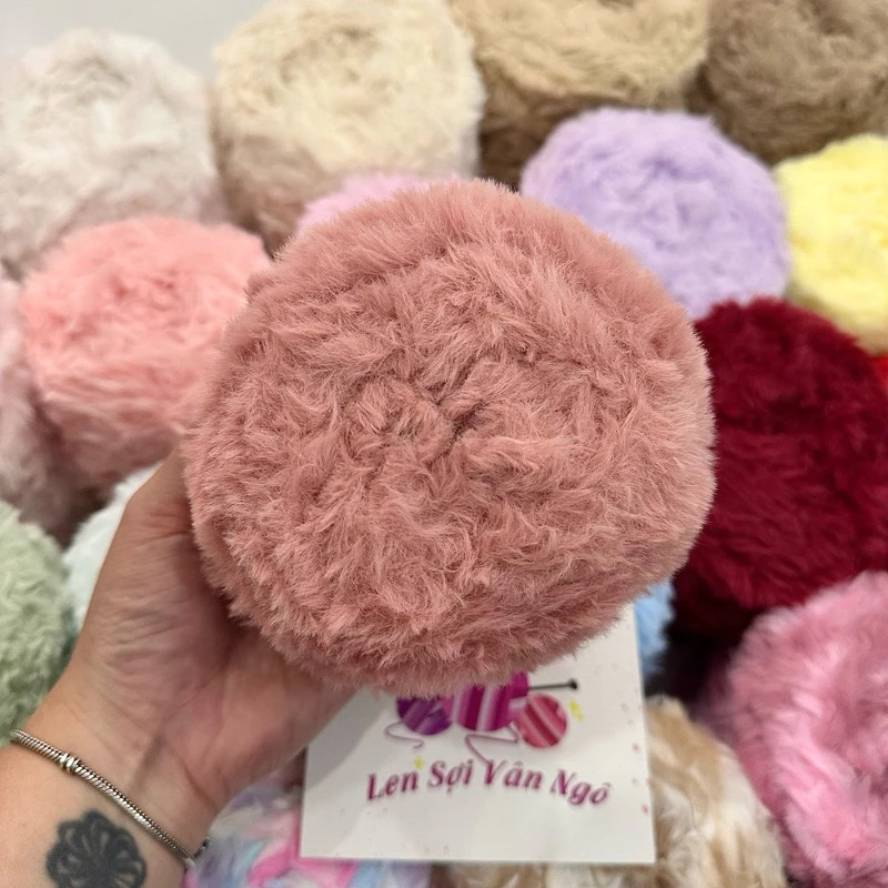 Len lông thỏ siêu mượt đan/móc thú bông, khăn, mũ (cuộn 100gr) (26299)