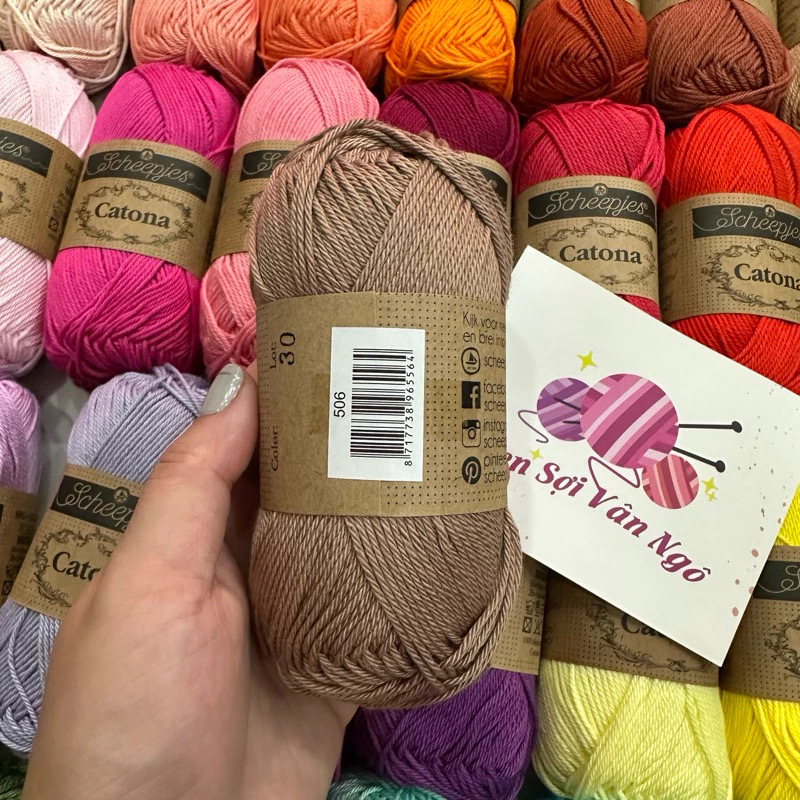Sợi Scheepjes Catona nhập khẩu từ Hà Lan (cuộn 50gr) (26331)