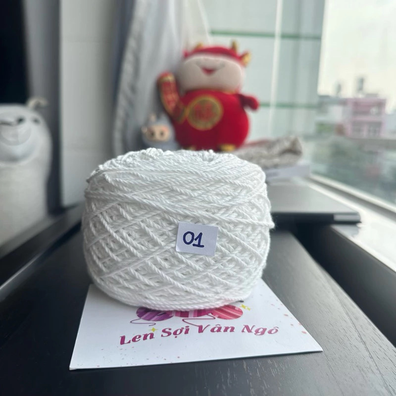 Sợi Macrame Cotton 2mm móc túi, mũ (cuộn 200gr) (26259)