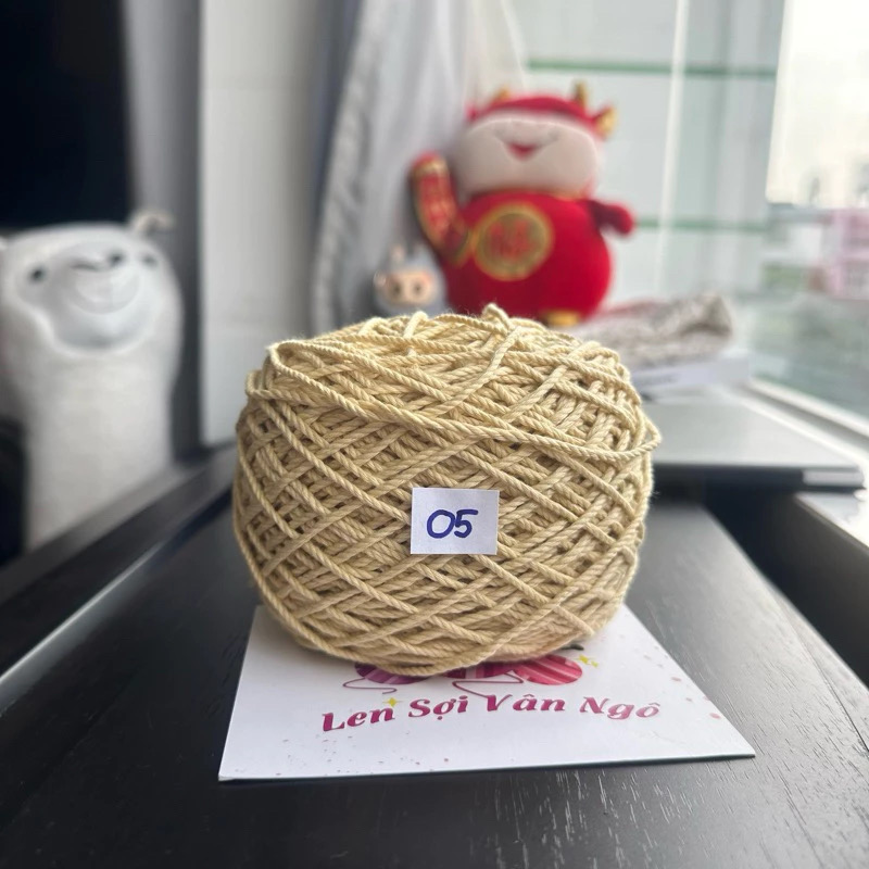 Sợi Macrame Cotton 2mm móc túi, mũ (cuộn 200gr) (26259)