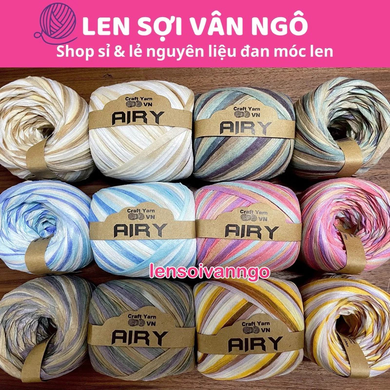 Sợi AIRY màu loang móc túi/mũ hè (cuộn 45gr) (26270)
