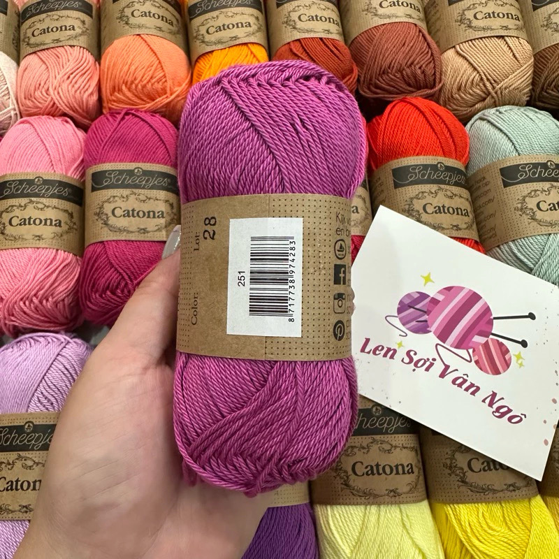 Sợi Scheepjes Catona nhập khẩu từ Hà Lan (cuộn 50gr) (26331)