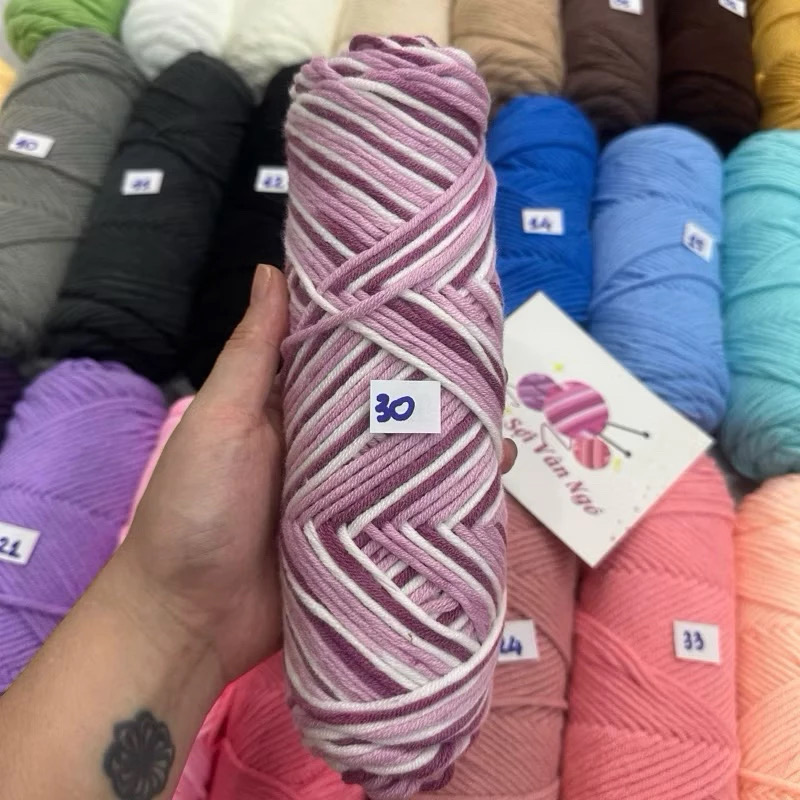 Len cotton love MÀU LOANG (cuộn 100gr) (26293)