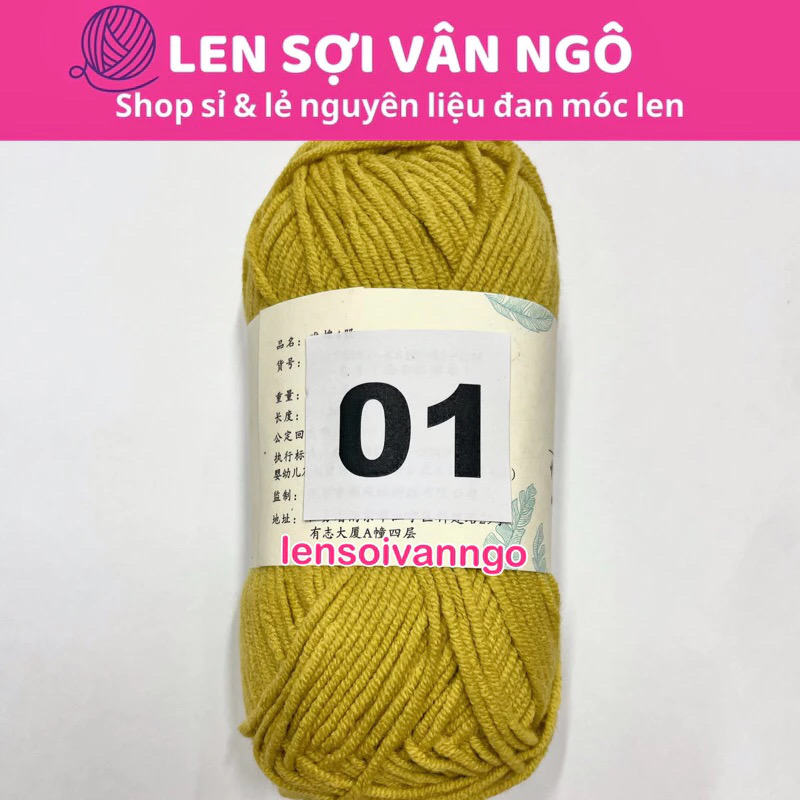 Len Susan 4 đan móc áo, khăn, thú bông, mũ... (cuộn 50gr) (26284)