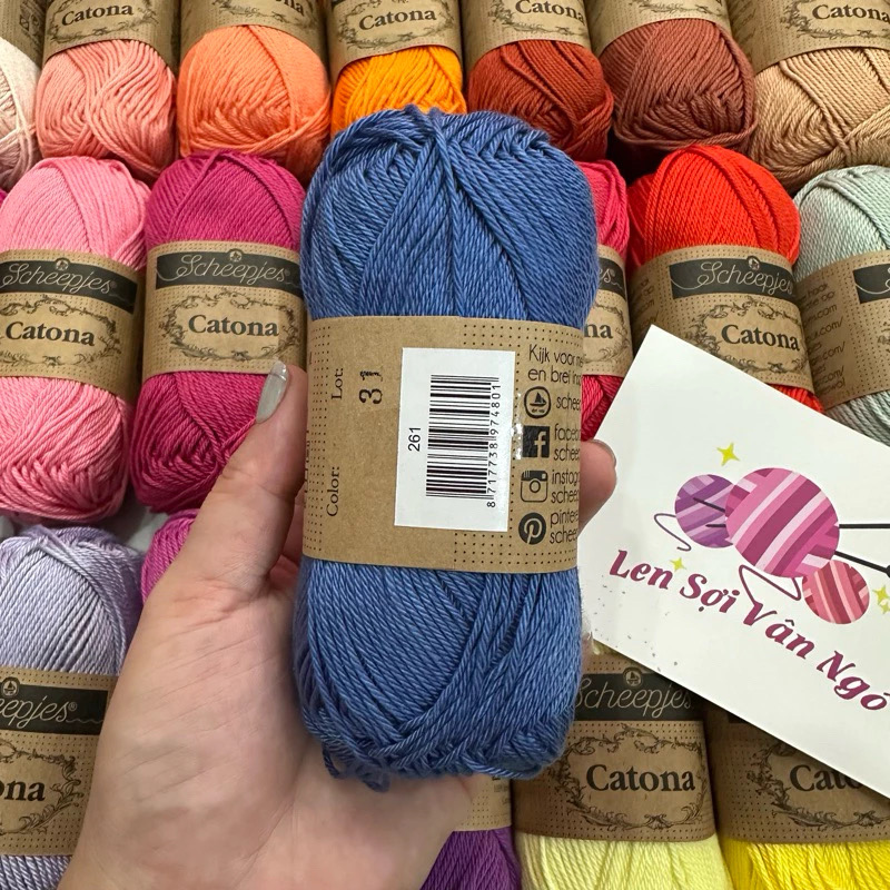 Sợi Scheepjes Catona nhập khẩu từ Hà Lan (cuộn 50gr) (26331)