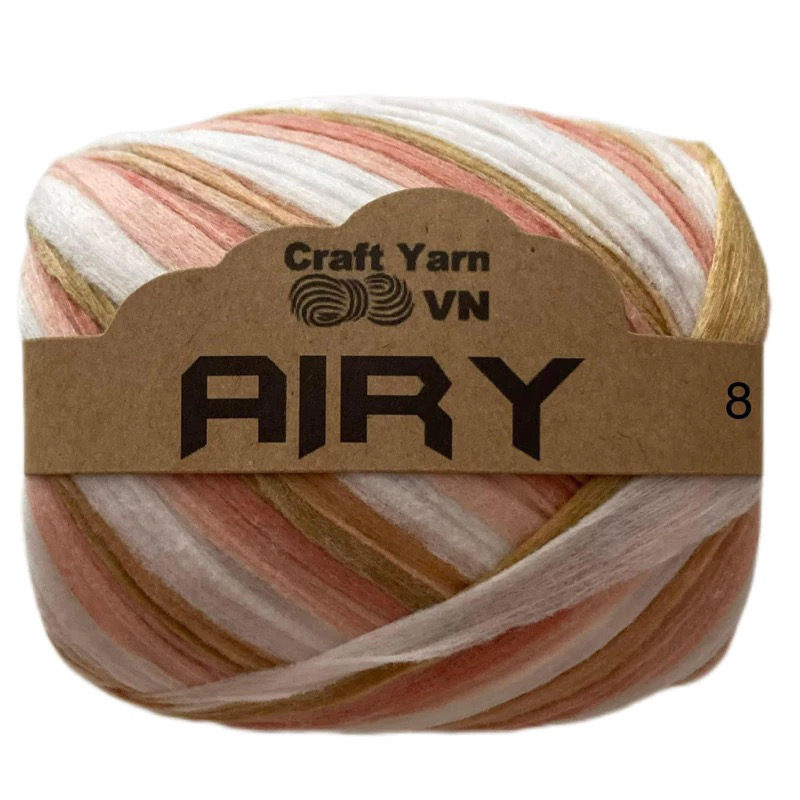 Sợi AIRY màu loang móc túi/mũ hè (cuộn 45gr) (26270)