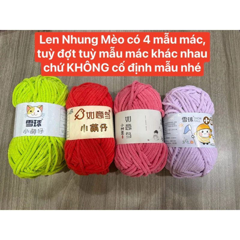 Len nhung mèo móc thú bông (cuộn 50gr) (26304)