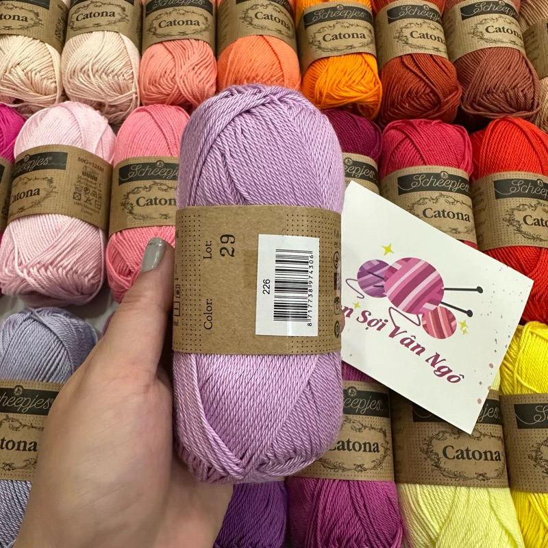Sợi Scheepjes Catona nhập khẩu từ Hà Lan (cuộn 50gr) (26331)