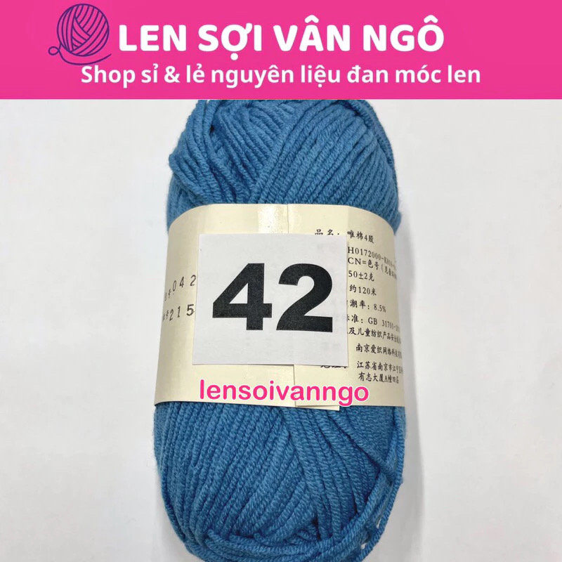 Len Susan 4 đan móc áo, khăn, thú bông, mũ... (cuộn 50gr) (26284)