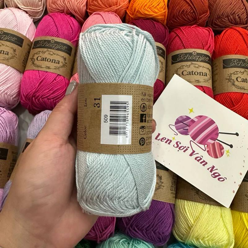 Sợi Scheepjes Catona nhập khẩu từ Hà Lan (cuộn 50gr) (26331)