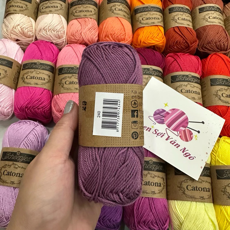 Sợi Scheepjes Catona nhập khẩu từ Hà Lan (cuộn 50gr) (26331)