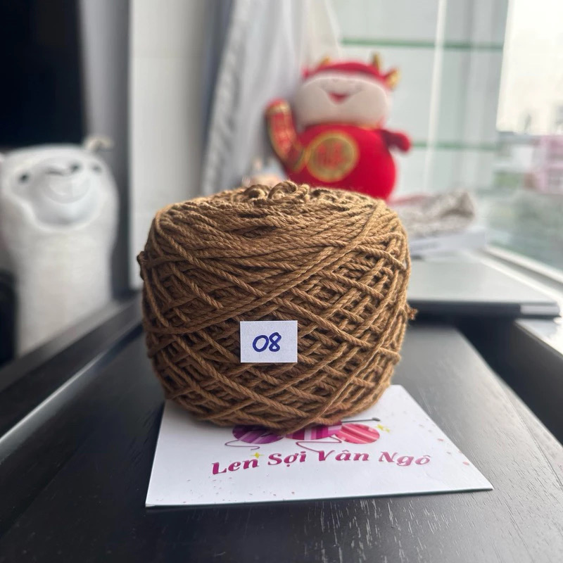 Sợi Macrame Cotton 2mm móc túi, mũ (cuộn 200gr) (26259)