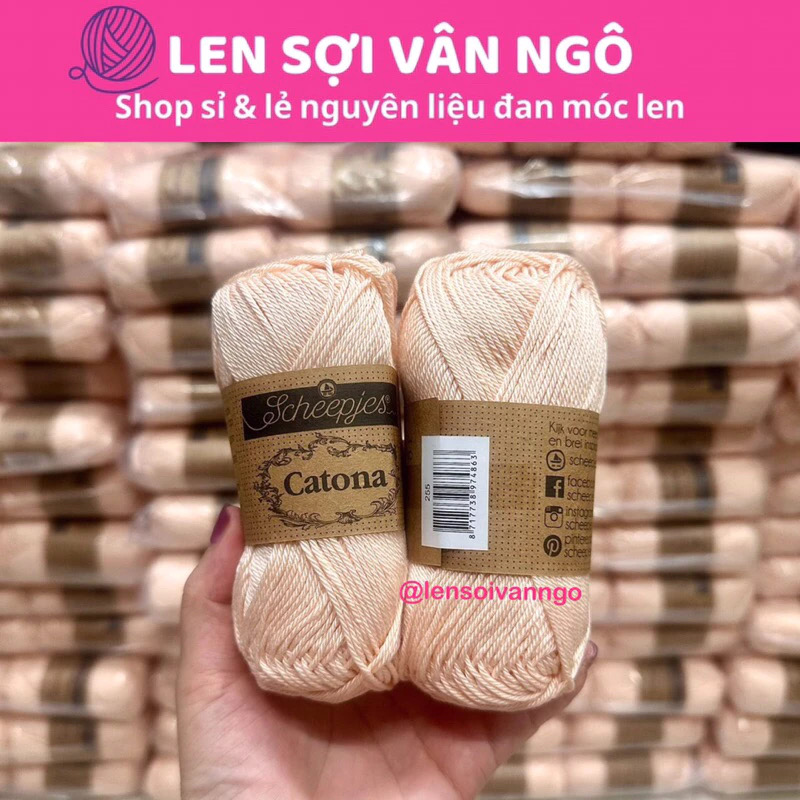 Sợi Scheepjes Catona nhập khẩu từ Hà Lan (cuộn 50gr) (26331)