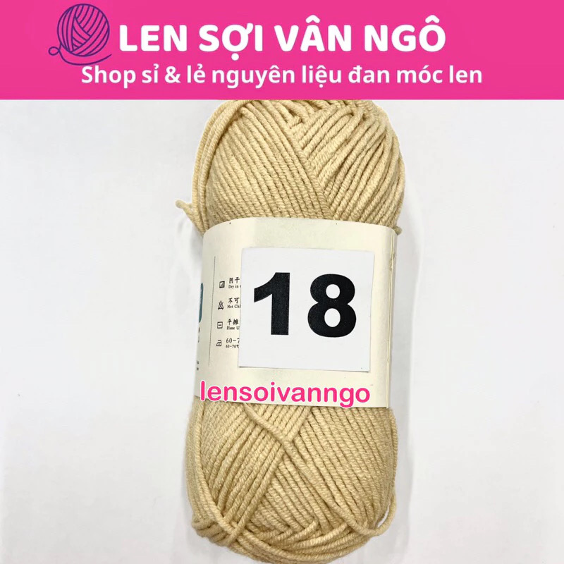 Len Susan 4 đan móc áo, khăn, thú bông, mũ... (cuộn 50gr) (26284)