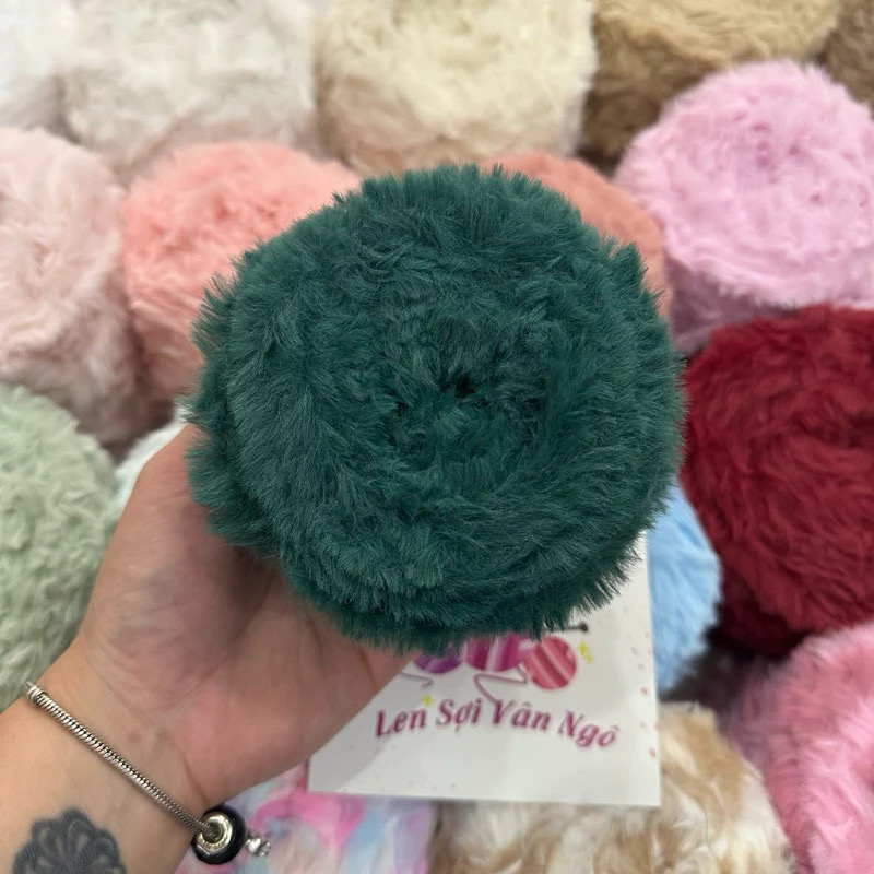Len lông thỏ siêu mượt đan/móc thú bông, khăn, mũ (cuộn 100gr) (26299)