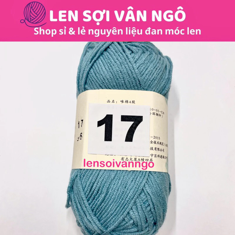 Len Susan 4 đan móc áo, khăn, thú bông, mũ... (cuộn 50gr) (26284)
