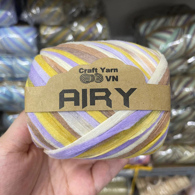 Sợi AIRY màu loang móc túi/mũ hè (cuộn 45gr) (26270)