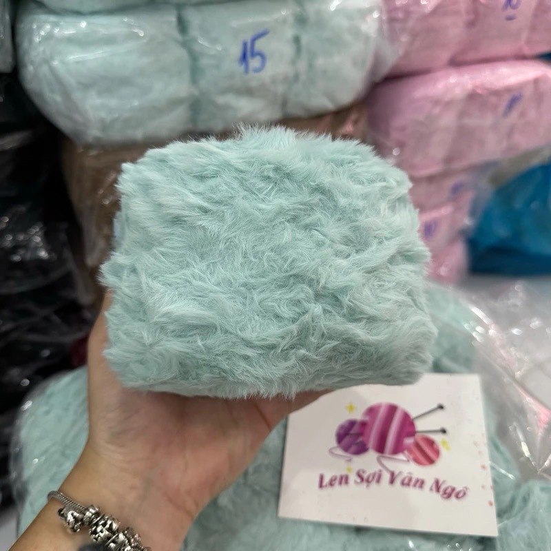 Len lông thỏ siêu mượt đan/móc thú bông, khăn, mũ (cuộn 100gr) (26299)