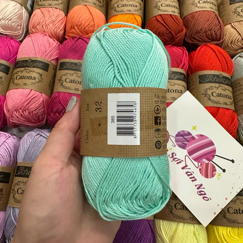 Sợi Scheepjes Catona nhập khẩu từ Hà Lan (cuộn 50gr) (26331)